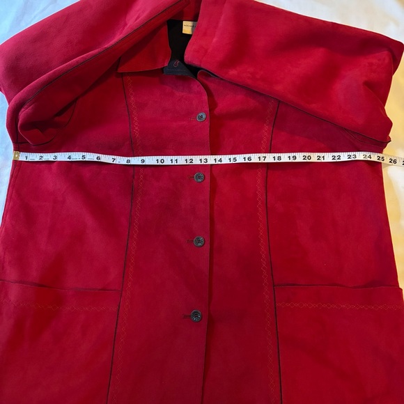Vintage Alfred Dunner Women’s Sz 16W Red Faux Suede Fleece interior Jacket - Picture 5 of 10